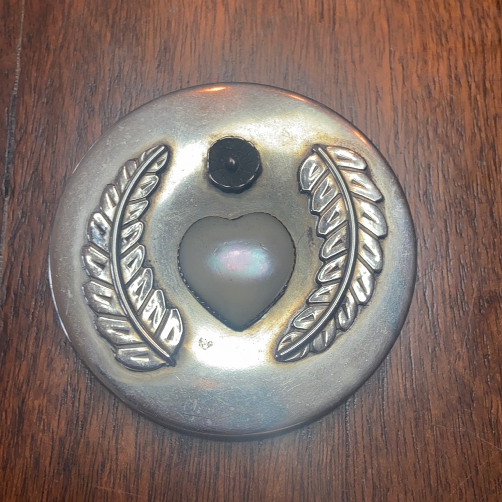 Vintage Silver & Mother of Pearl Tobacco Lid